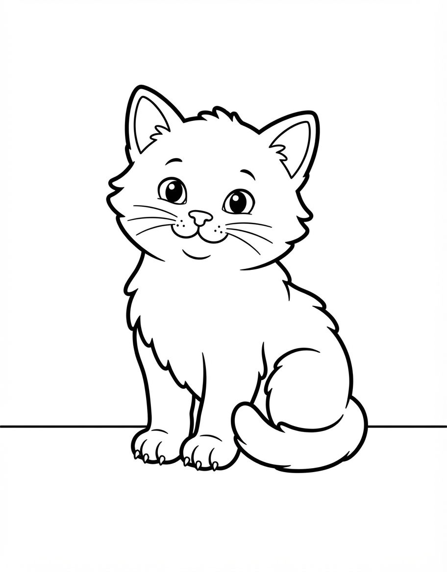 Havana Brown Kitten coloring page - free printable outline