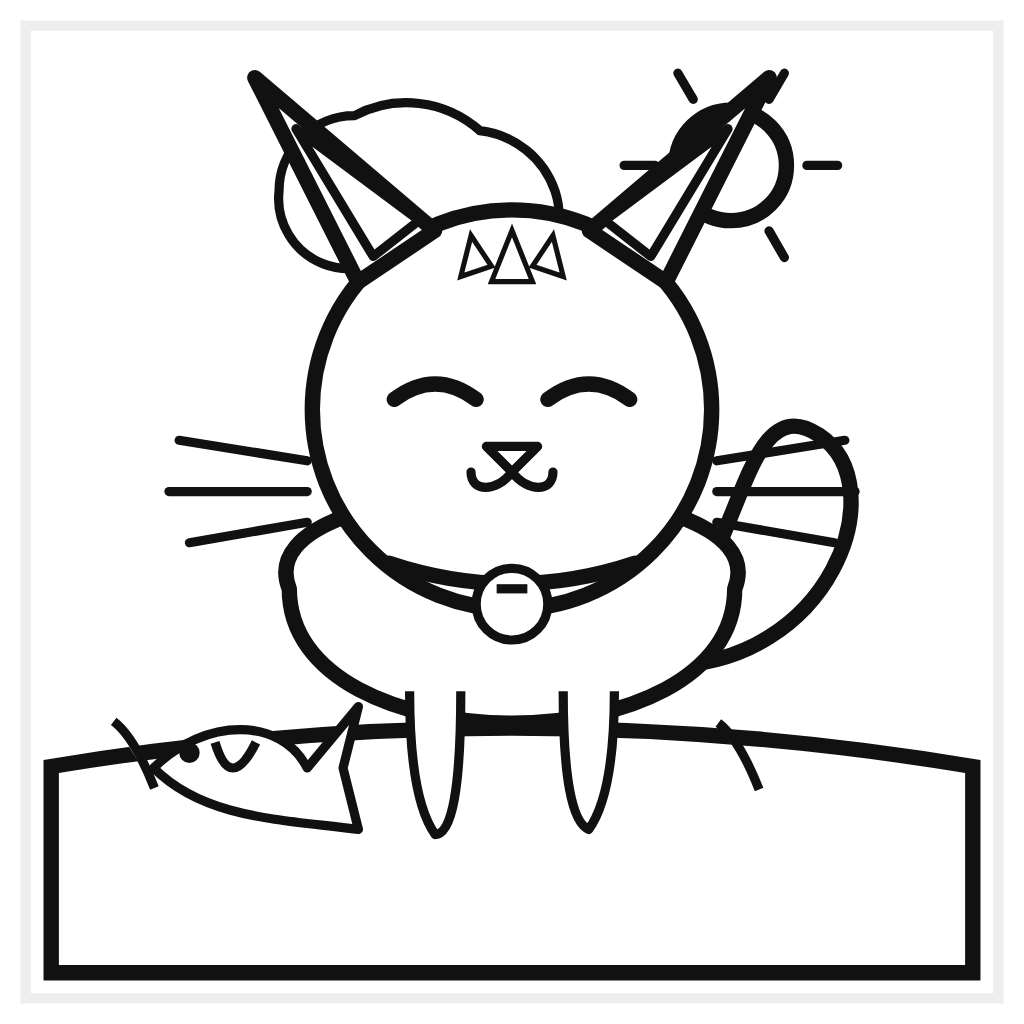 Kitten Fairy Village coloring page - free printable outline
