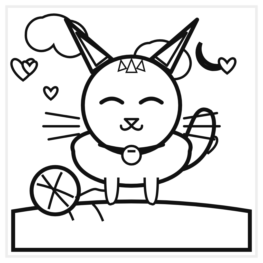 Kitten with a Heart Balloon coloring page - free printable outline