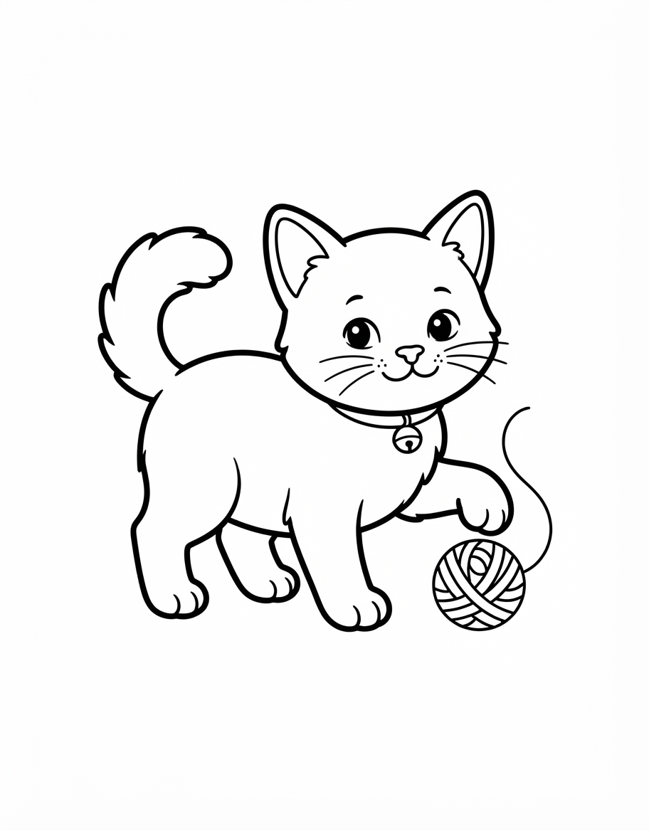 Tonkinese Kitten coloring page - free printable outline