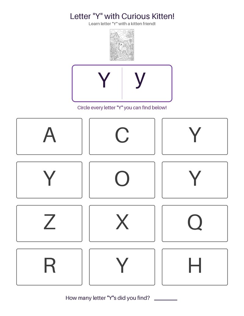 Curious Kitten abc set preview