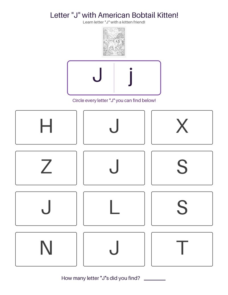 American Bobtail Kitten abc set preview