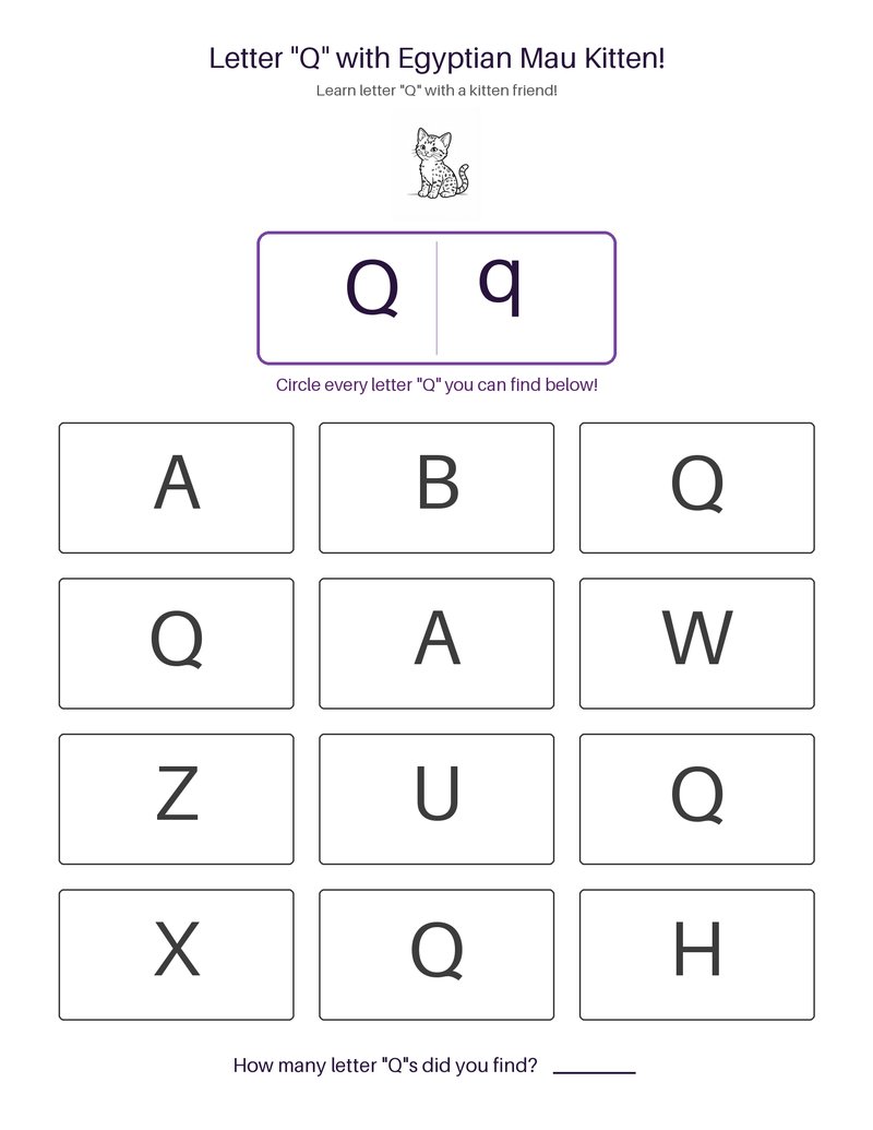 Egyptian Mau Kitten abc set preview