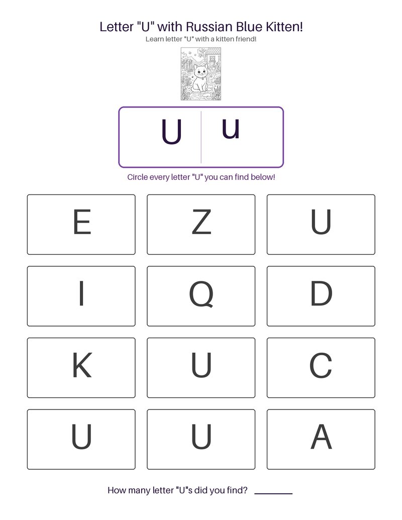 Russian Blue Kitten abc set preview