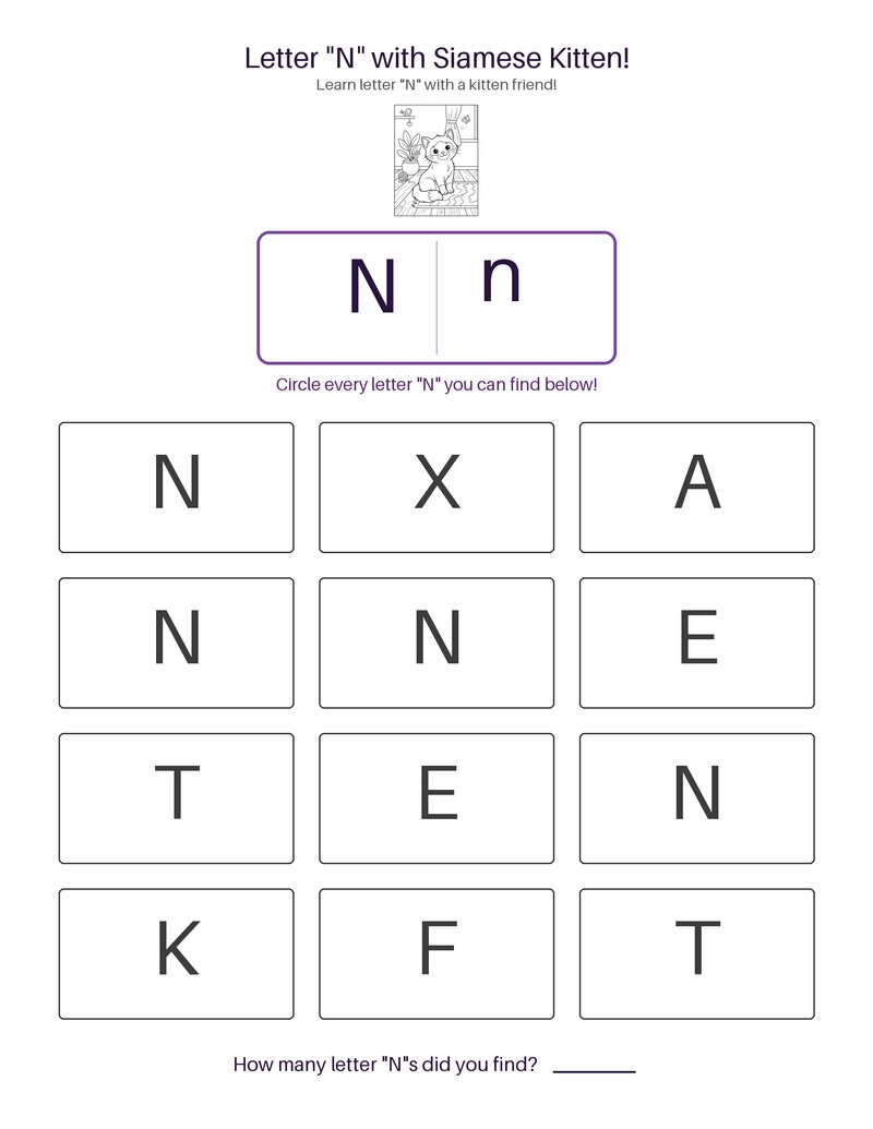 Siamese Kitten abc set preview