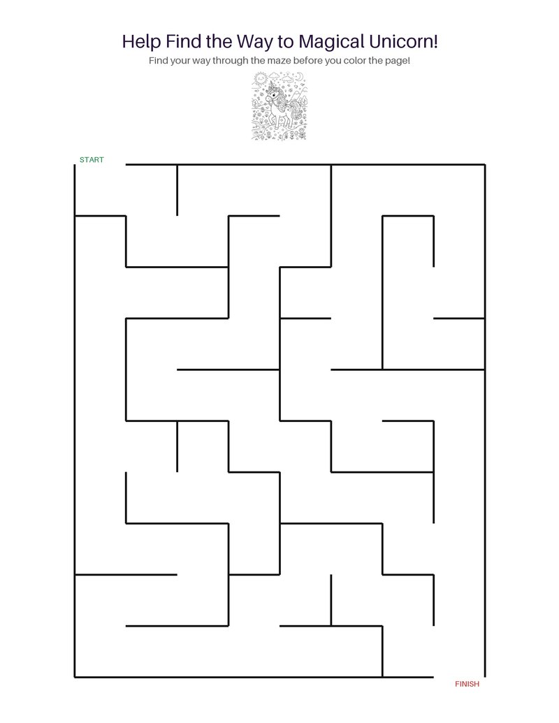 Magical Unicorn maze set preview