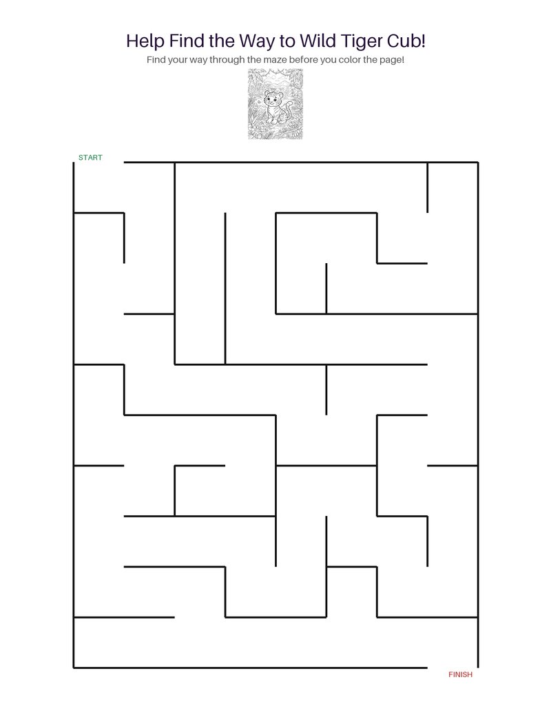 Wild Tiger Cub maze set preview