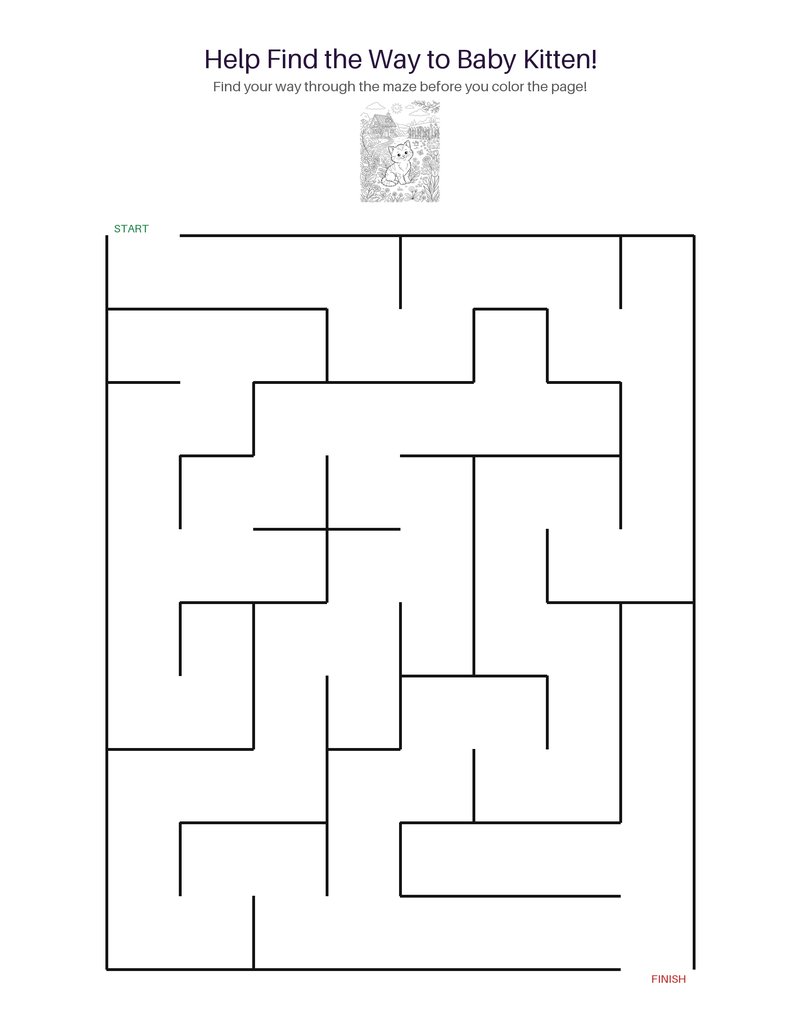 Baby Kitten maze set preview