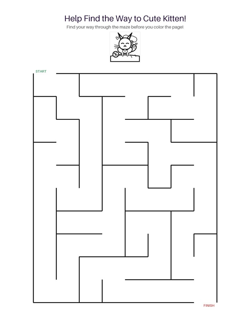 Cute Kitten maze set preview