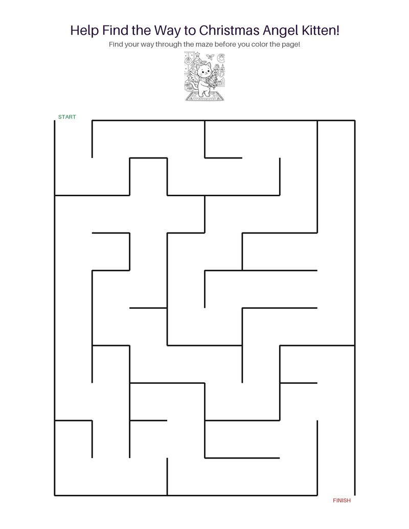 Christmas Angel Kitten maze set preview