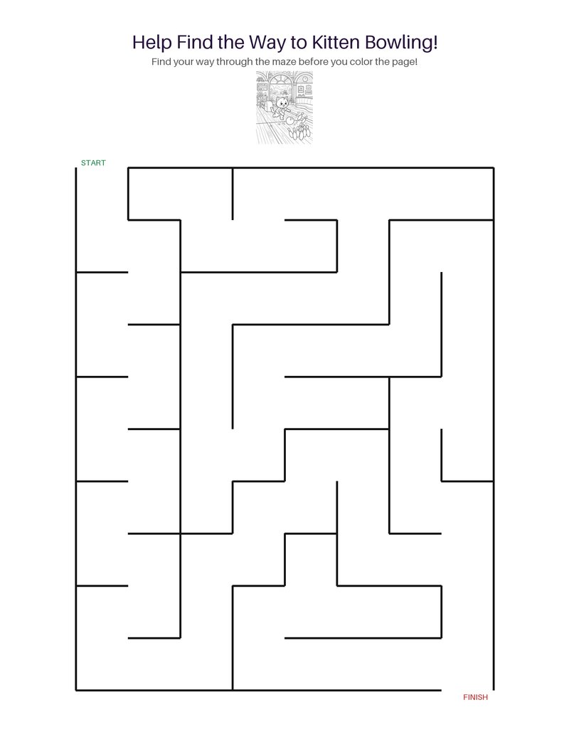 Kitten Bowling maze set preview