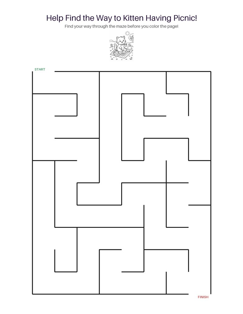 Kitten Having Picnic maze set preview