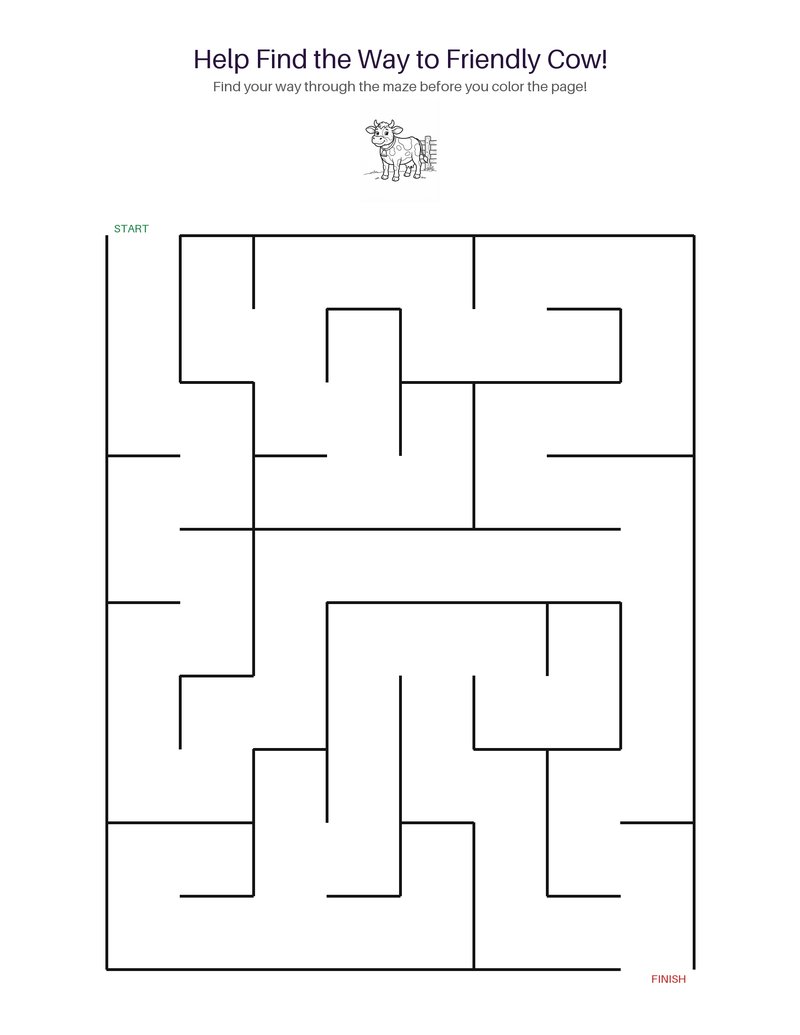 Friendly Cow maze set preview