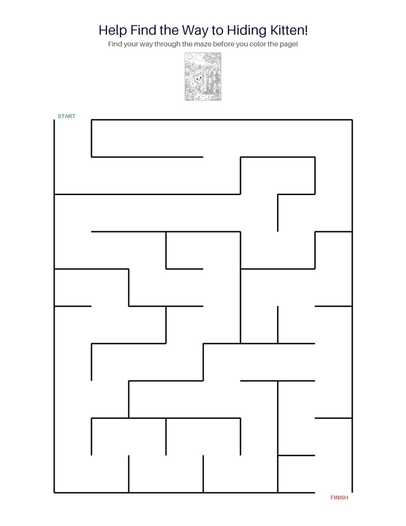 Hiding Kitten maze set preview