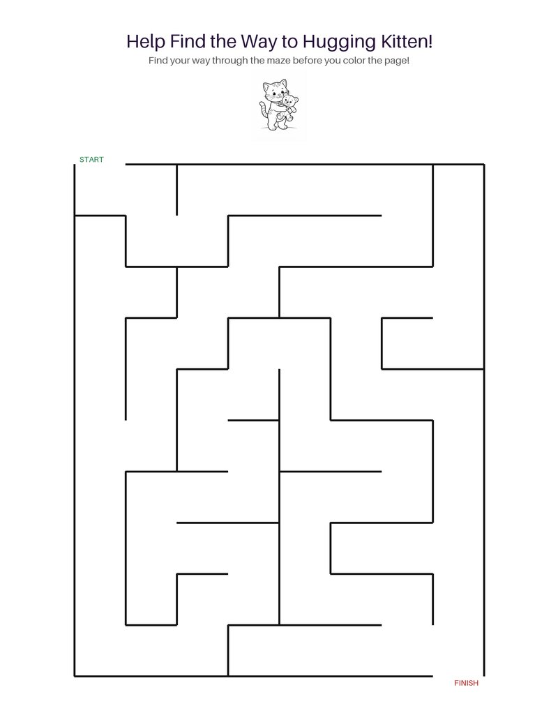 Hugging Kitten maze set preview