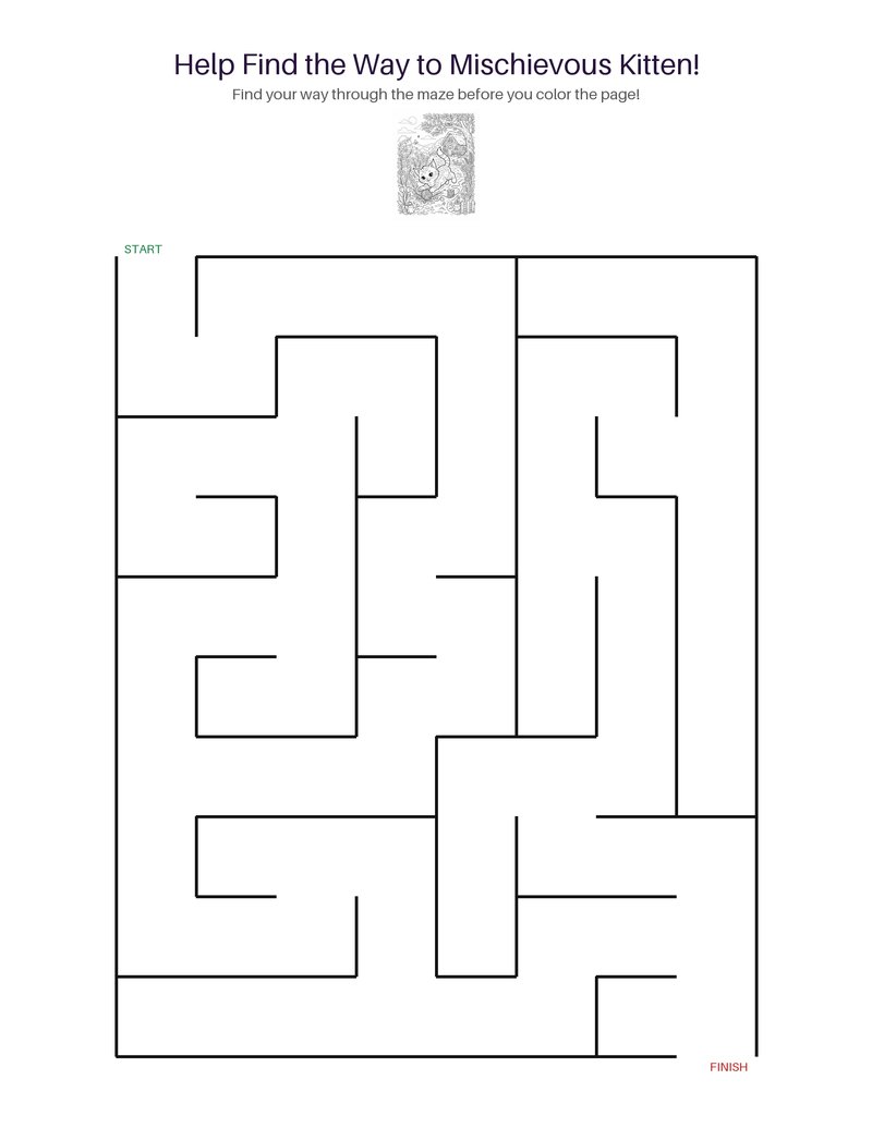 Mischievous Kitten maze set preview