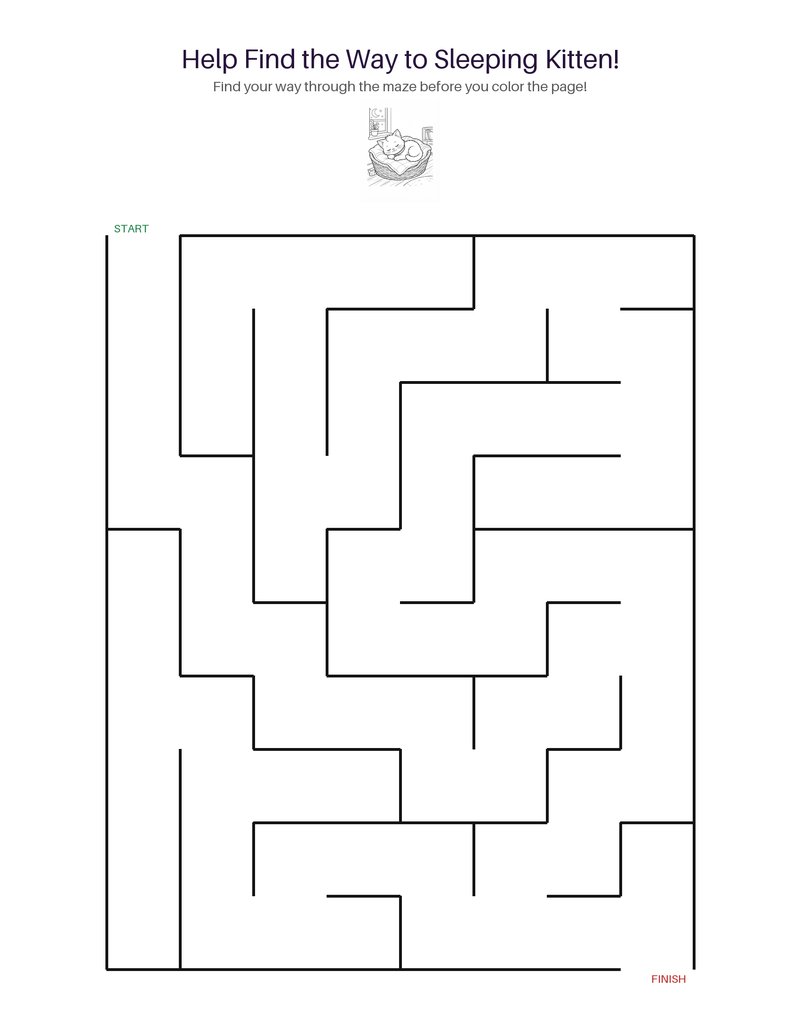Sleeping Kitten maze set preview