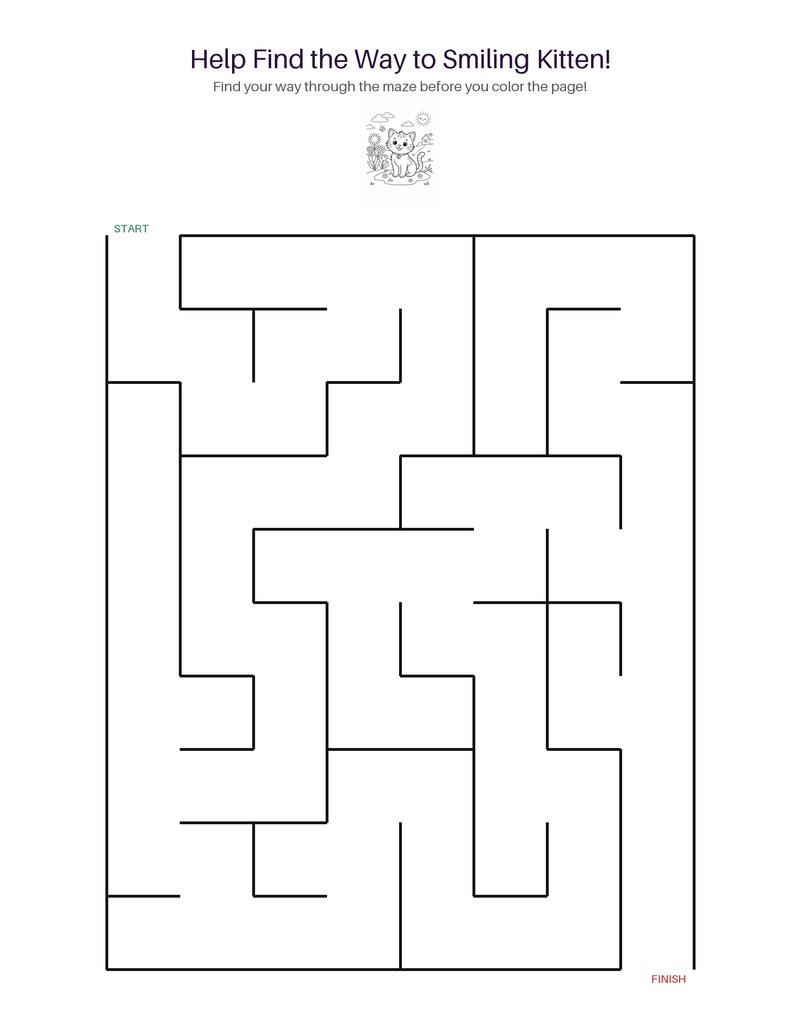 Smiling Kitten maze set preview
