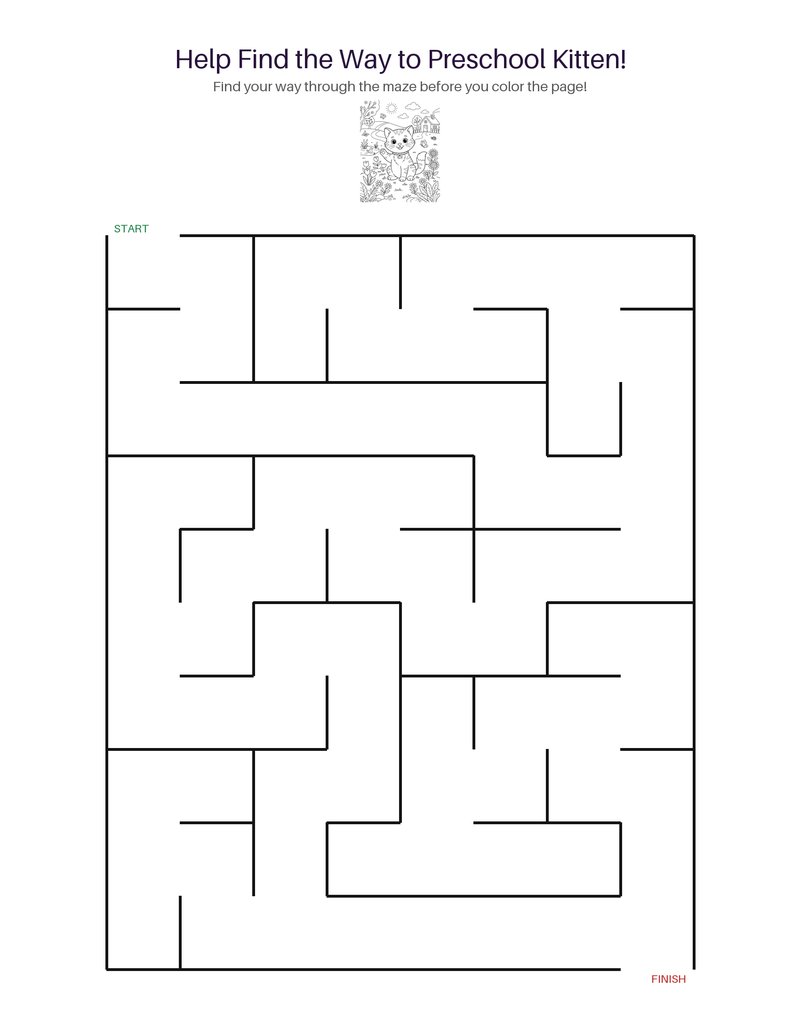 Preschool Kitten maze set preview